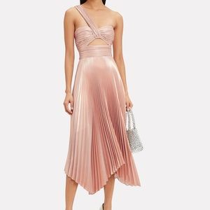 A.L.C. Aurora Pleated One Shoulder Dress